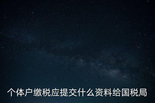 個(gè)體戶核稅什么材料，個(gè)體戶繳稅應(yīng)提交什么資料給國稅局