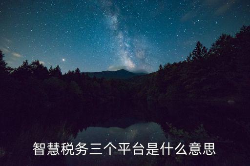 智慧地稅指什么意思，智慧稅務(wù)三個平臺是什么意思
