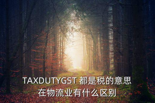 ttps稅是什么，TAXDUTYGST 都是稅的意思在物流業(yè)有什么區(qū)別