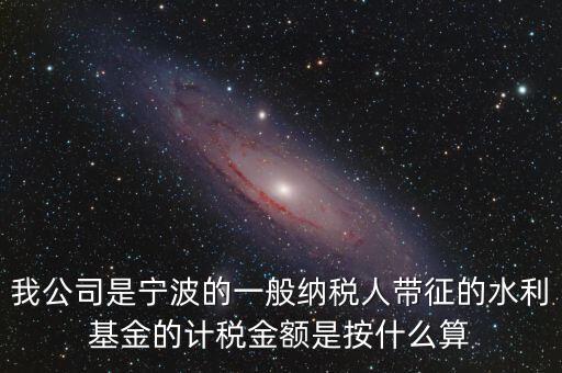 小微企業(yè)水利基金按什么繳，我公司是寧波的一般納稅人帶征的水利基金的計(jì)稅金額是按什么算