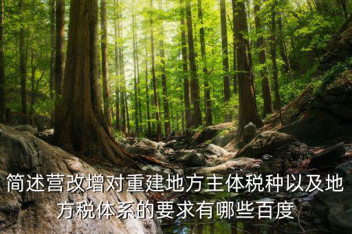 營改增后地方稅源靠什么，簡述營改增對重建地方主體稅種以及地方稅體系的要求有哪些百度