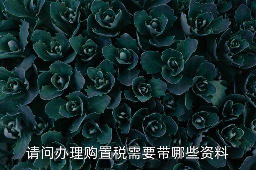 購置稅辦理需要什么，購買車輛購置稅需要哪些手續(xù)