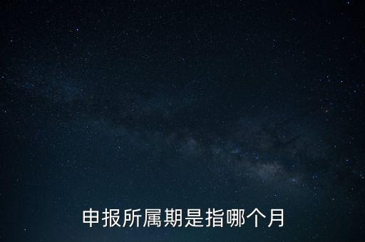 納稅申報(bào)期是什么意思，申報(bào)所屬期是指哪個(gè)月