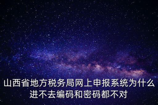 山西省地方稅務(wù)局網(wǎng)上申報系統(tǒng)為什么進不去編碼和密碼都不對