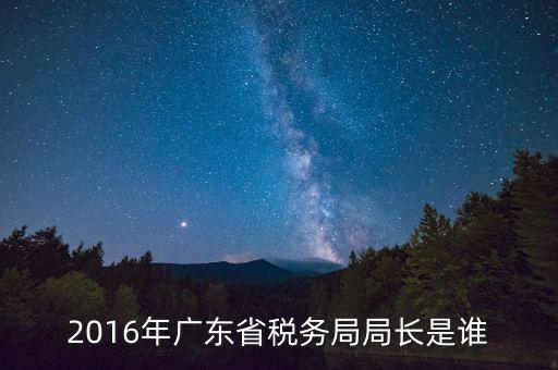 2016年廣東省稅務(wù)局局長(zhǎng)是誰