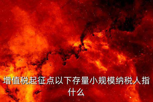 什么叫存量一般納稅人，什么是存量稅