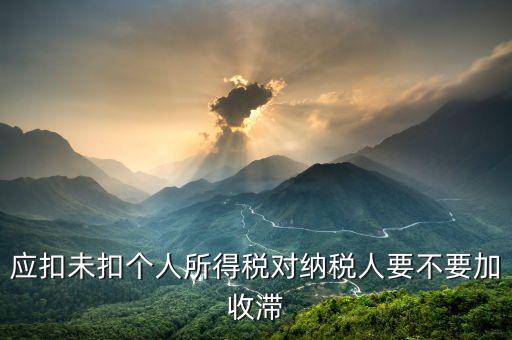 什么是應(yīng)扣未扣個人稅，應(yīng)扣未扣個人所得稅處罰