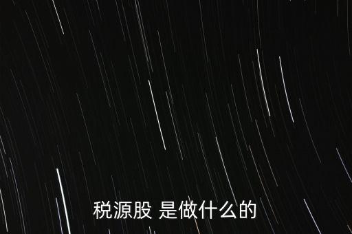 稅源管理二股什么意思，稅源股 是做什么的