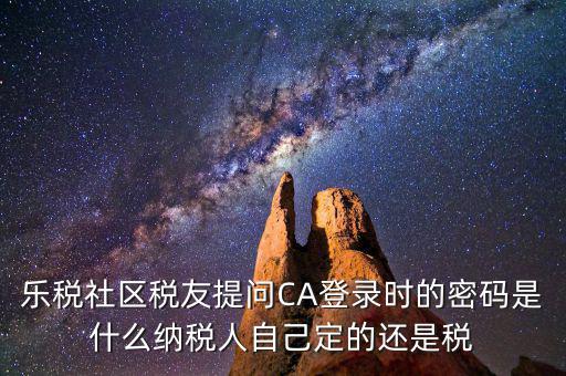 樂稅社區(qū)稅友提問(wèn)CA登錄時(shí)的密碼是什么納稅人自己定的還是稅