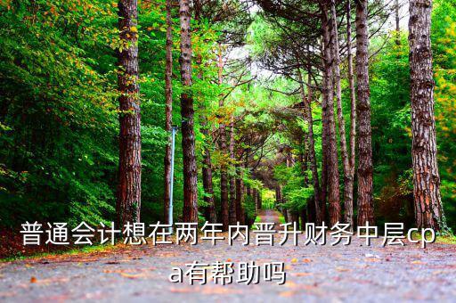 國稅有什么升職路線，普通會計想在兩年內(nèi)晉升財務中層cpa有幫助嗎