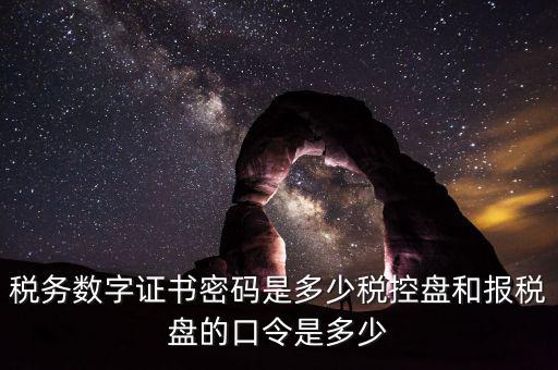 稅務數字證書密碼是多少稅控盤和報稅盤的口令是多少