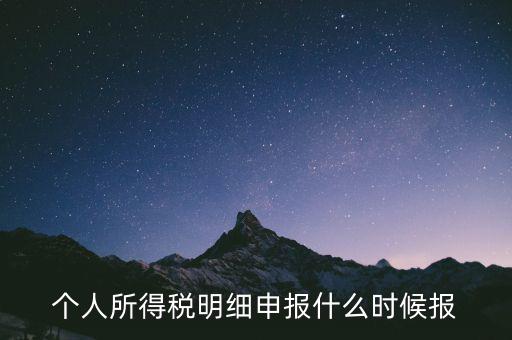 個人所得稅明細(xì)申報(bào)什么時(shí)候報(bào)