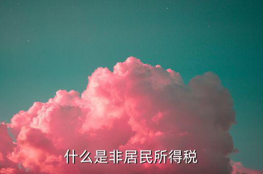 什么是非居民所得稅申報，什么是非居民所得稅