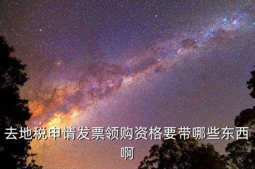 去地稅申請(qǐng)發(fā)票領(lǐng)購資格要帶哪些東西啊
