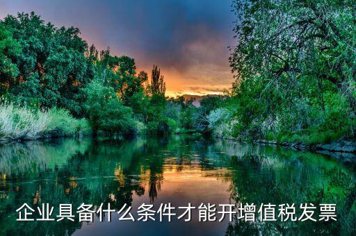 什么企業(yè)增值稅發(fā)票，企業(yè)具備什么條件才能開(kāi)增值稅發(fā)票