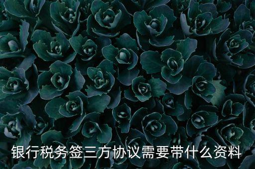 銀稅協(xié)議需要什么證件，銀行稅務(wù)簽三方協(xié)議需要帶什么資料