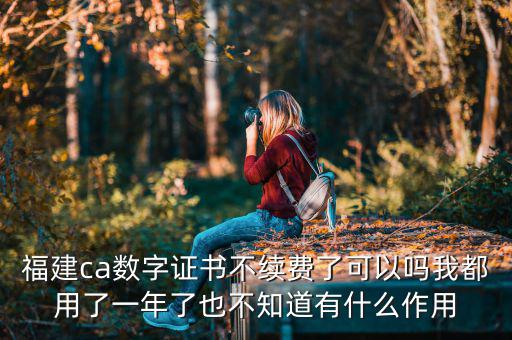 福建ca數(shù)字證書不續(xù)費了可以嗎我都用了一年了也不知道有什么作用