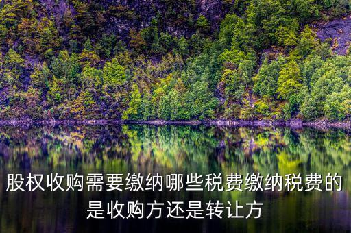 股權(quán)收購(gòu)交什么稅收，股權(quán)收購(gòu)需要繳納哪些稅費(fèi)繳納稅費(fèi)的是收購(gòu)方還是轉(zhuǎn)讓方