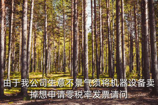 由于我公司生意不景氣須將機(jī)器設(shè)備賣(mài)掉想申請(qǐng)零稅率發(fā)票請(qǐng)問(wèn)