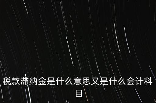 稅款滯納金是什么意思又是什么會(huì)計(jì)科目