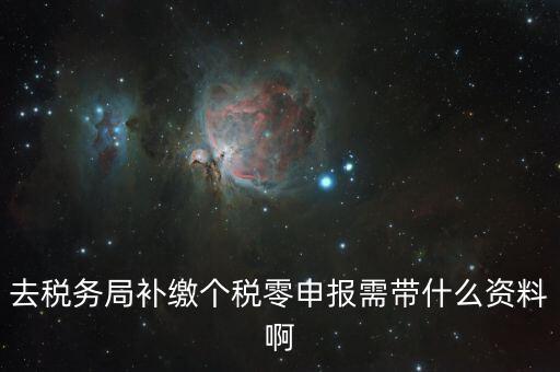 個稅補交帶什么資料，去稅務(wù)局補繳個稅零申報需帶什么資料啊