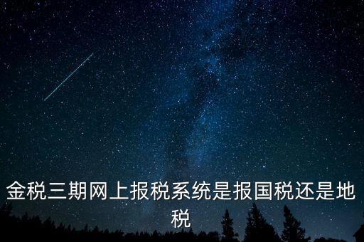 用金稅三期軟件報(bào)什么稅，金稅三期網(wǎng)上報(bào)稅系統(tǒng)是報(bào)國稅還是地稅