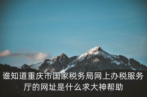 誰知道重慶市國家稅務局網(wǎng)上辦稅服務廳的網(wǎng)址是什么求大神幫助