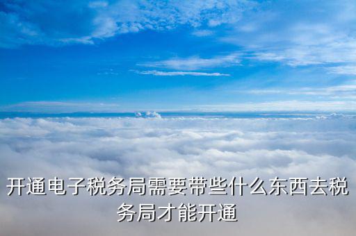 開通電子稅務局需要帶些什么東西去稅務局才能開通