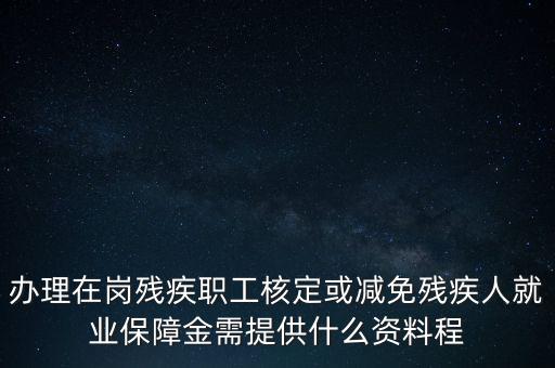 核定殘保金需要什么，辦理在崗殘疾職工核定或減免殘疾人就業(yè)保障金需提供什么資料程