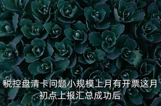 稅控盤(pán)清卡問(wèn)題小規(guī)模上月有開(kāi)票這月初點(diǎn)上報(bào)匯總成功后