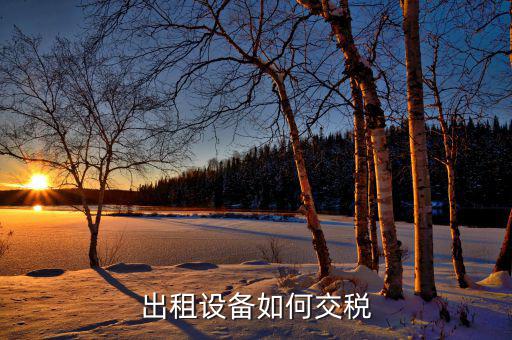 出租閑置設(shè)備應(yīng)繳納什么稅，設(shè)備租賃交什么稅
