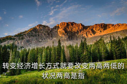 什么是兩提高兩降低，轉(zhuǎn)變經(jīng)濟增長方式就要改變兩高兩低的狀況兩高是指