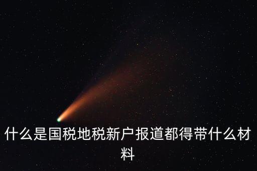 什么是國稅地稅新戶報道都得帶什么材料