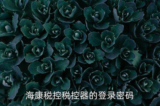 稅控盤 密碼是什么，海康稅控稅控器的登錄密碼