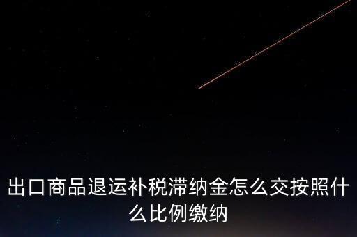 什么是退運(yùn)補(bǔ)稅，出口商品退運(yùn)補(bǔ)稅滯納金怎么交按照什么比例繳納
