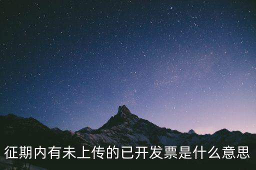 征期內有未上傳的已開發(fā)票是什么意思