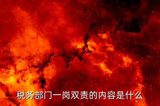 稅務部門一崗雙責的內(nèi)容是什么