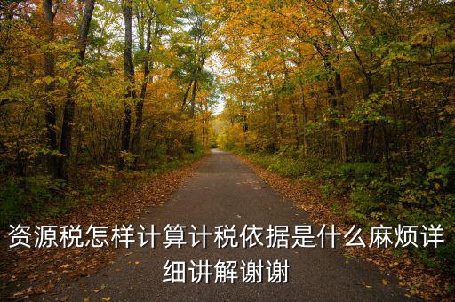 資源稅計稅依據是什么，資源稅怎樣計算計稅依據是什么麻煩詳細講解謝謝