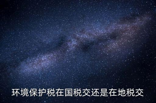 什么人要交環(huán)境保護(hù)稅，環(huán)境保護(hù)稅在國稅交還是在地稅交