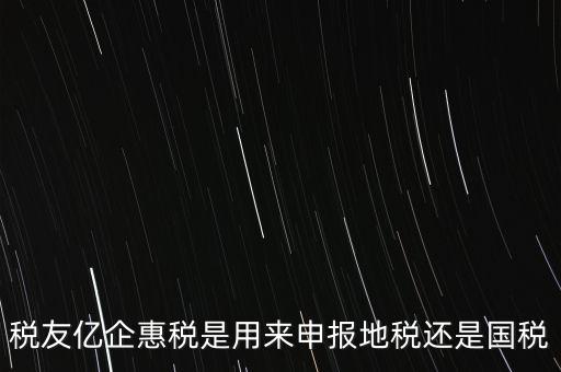 稅友億企惠稅是用來申報(bào)地稅還是國(guó)稅