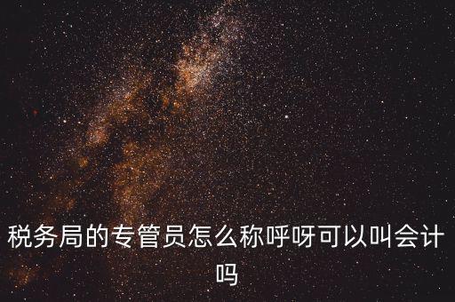 稅務局的專管員怎么稱呼呀可以叫會計嗎