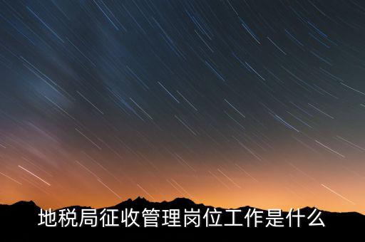 地稅局稅收征管做什么，市地稅局的征收管理職位是做什么的啊