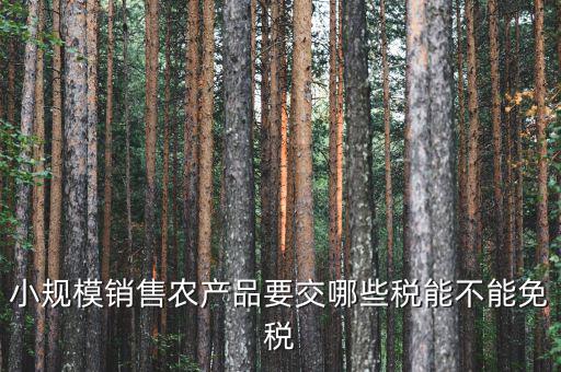 農(nóng)產(chǎn)品免稅免什么稅，小規(guī)模銷售農(nóng)產(chǎn)品要交哪些稅能不能免稅