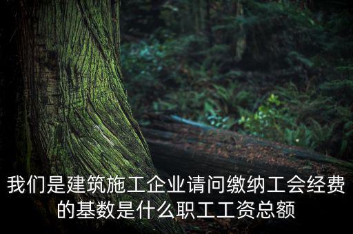 我們是建筑施工企業(yè)請問繳納工會經費的基數是什么職工工資總額