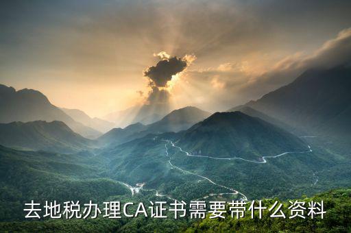 地稅ca帶什么，去地稅簽三方協(xié)議需要以下東西第四個CA是什么意思啊
