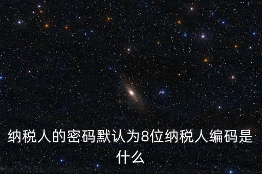 8位國稅納稅編碼是什么，納稅人的密碼默認為8位納稅人編碼是什么