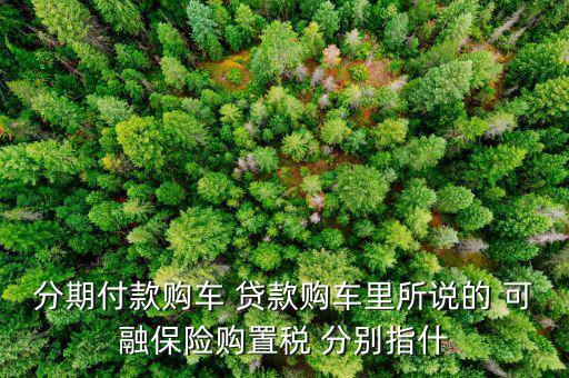 分期付款購(gòu)車 貸款購(gòu)車?yán)锼f的 可融保險(xiǎn)購(gòu)置稅 分別指什