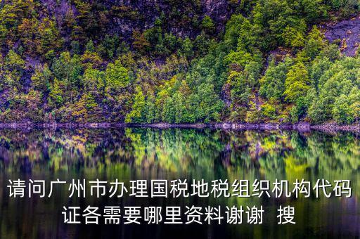 請(qǐng)問(wèn)廣州市辦理國(guó)稅地稅組織機(jī)構(gòu)代碼證各需要哪里資料謝謝  搜