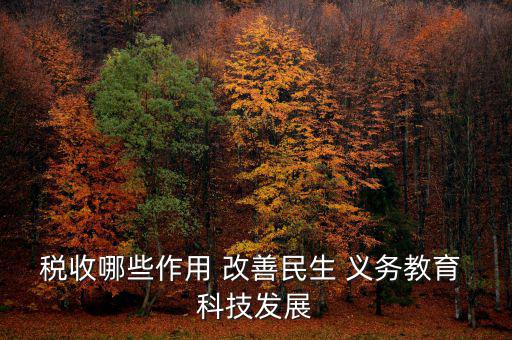 稅收哪些作用 改善民生 義務教育 科技發(fā)展