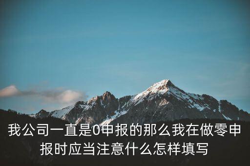 我公司一直是0申報的那么我在做零申報時應(yīng)當(dāng)注意什么怎樣填寫